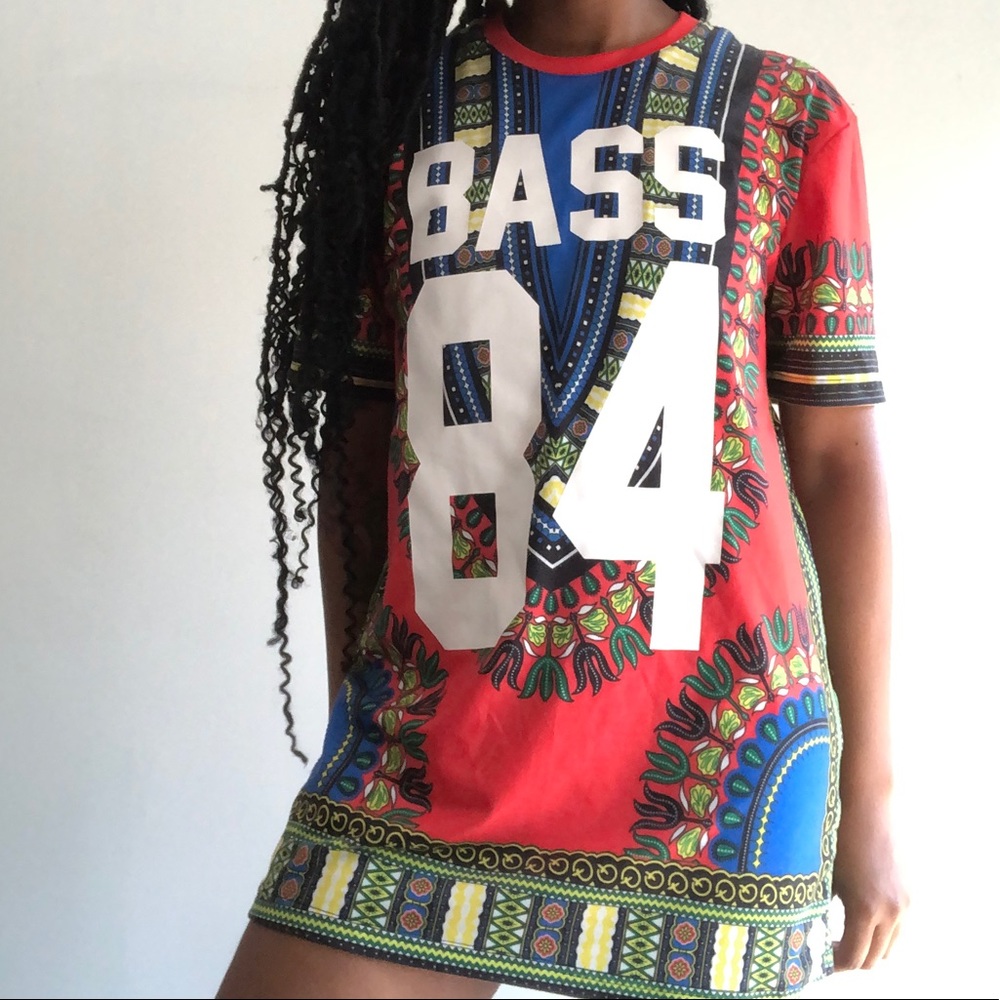 Bass-by Ron Bass Dashiki print shirt